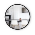 Miroir mural rond bord en caoutchouc noir Hub 24 Umbra D 61 cm