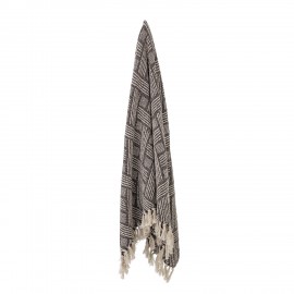 bloomingville plaid chic coton recyle gris ghina