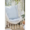 chaise hamac blanc coton a suspendre franges  ib laursen