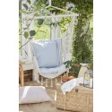 chaise hamac blanc coton a suspendre franges  ib laursen