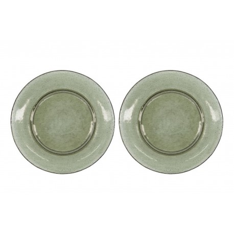 assiette en verre bulles vert house doctor rain