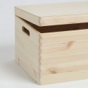 Coffre de rangement en bois de pin naturel zeller 40 x 30 x 24 cm