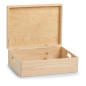 Boite de rangement avec couvercle bois massif pin zeller 13151