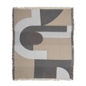 bloomingville plaid chic coton recycle beige gris motif geometrique