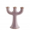 bougeoir 3 branches gres rose lilas madam stoltz
