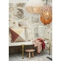 suspension sphere coton imprime fleuri jaune beige madam stoltz