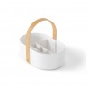 panier cosmetique rangement compartiments plastique blanc umbra