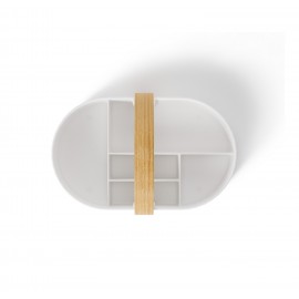 panier cosmetique rangement compartiments plastique blanc umbra