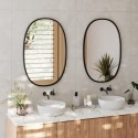 Miroir mural ovale contour en caoutchouc noir umbra hub