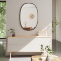 Miroir mural ovale contour en caoutchouc noir umbra hub