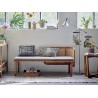 bloomingville cache pot sur pieds gres emaille artisanal bleu beige imoa