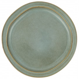 assiette plate bleu clair irreguliere gres ib laursen