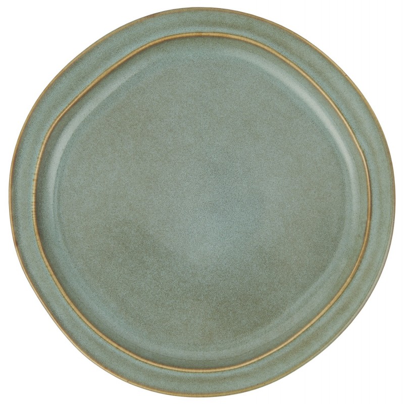 Geneviève Lethu - 6 Assiettes Plates En Grès Suivez L'artiste Bleues