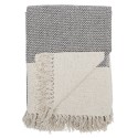 plaid coton recycle gris blanc franges bloomingville sefanit