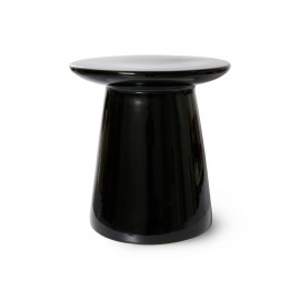 table basse bout de canape gres ceramique noire brillant hk living