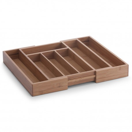 range couverts extensible pour tiroir bois bambou zeller