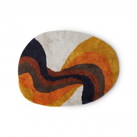 petit tapis design oval organique tufte orange marron hk living swirl