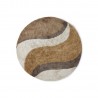 petit tapis rond design motif retro marron hk living waves