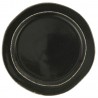 assiette plate noire irreguliere gres rustique ib laursen