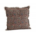 housse de coussin coton imprime fleuri rouge madam stoltz