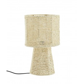 lampe de table fibre tressee naturelle papier madam stoltz