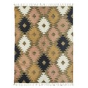 tapis motif graphique jaune moutarde rose coton madam stoltz