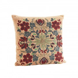 Housse de coussin fleurs velours Madam Stoltz