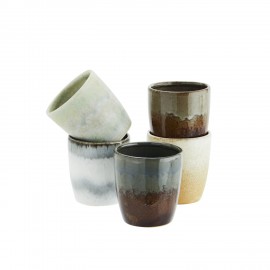 Rustikale Kaffeetasse aus Steinzeug, Madam Stoltz, Set 4