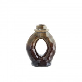 bougeoir poterie artisanale gres brun madam stoltz