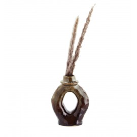 vase gres artisanal brun marron madam stoltz