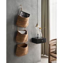 3 paniers rangement suspendu mural jute house doctor rarmla