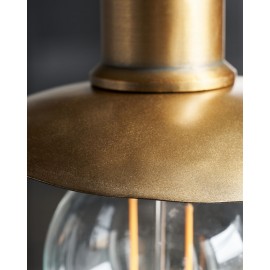 petit abat jour suspension feuille de metal dore laiton house doctor hatt