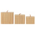 set de 3 boites rangement deco salle de bains bois bambou ib laursen