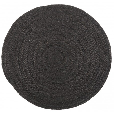 set de table noir jute naturel rond ib laursen