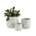 pot de fleur motif decoratif blanc gres madam stoltz set de 3