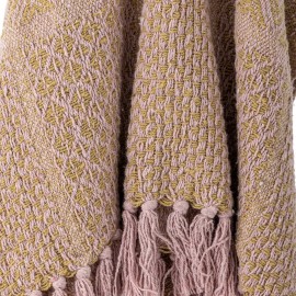 plaid coton recycle rose jaune bloomingville rodion