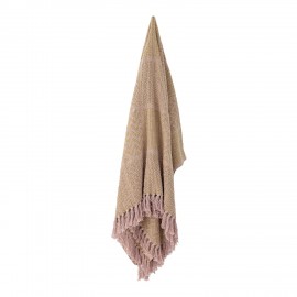 plaid coton recycle rose jaune bloomingville rodion