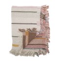 plaid multicolore coton recycle motif raye rose bloomingville toscana