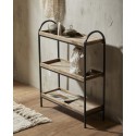 etagere a poser 3 niveaux bois et metal noir versa