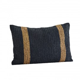 housse de coussin raphia naturel noir salon madam stoltz