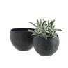 cache pot aluminium martele noir madam stoltz set de 2