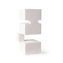 objet deco architectural sculpture bois acajour blanc hk living