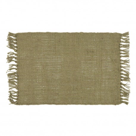 set de table jute naturel vert franges ib laursen