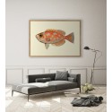 affiche poisson orange papier qualite encre d art japonais the dybdahl