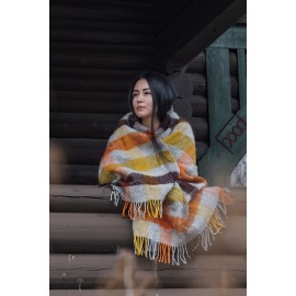 Plaid à carreaux laine agneau Klippan Gotland Multi