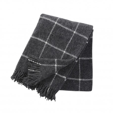 plaid chaud doux laine agneau gris fonce anthracite klippan vinga