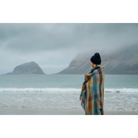 Plaid à carreaux laine agneau Klippan Gotland Multi