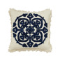 housse coussin blanc ecru bleu motif brode franges nordal ursa housse coussin blanc ecru bleu motif brode franges nordal ursa