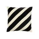 housse coussin velours noir blanc chic rayures obliques nordal