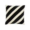 housse coussin velours noir blanc chic rayures obliques nordal